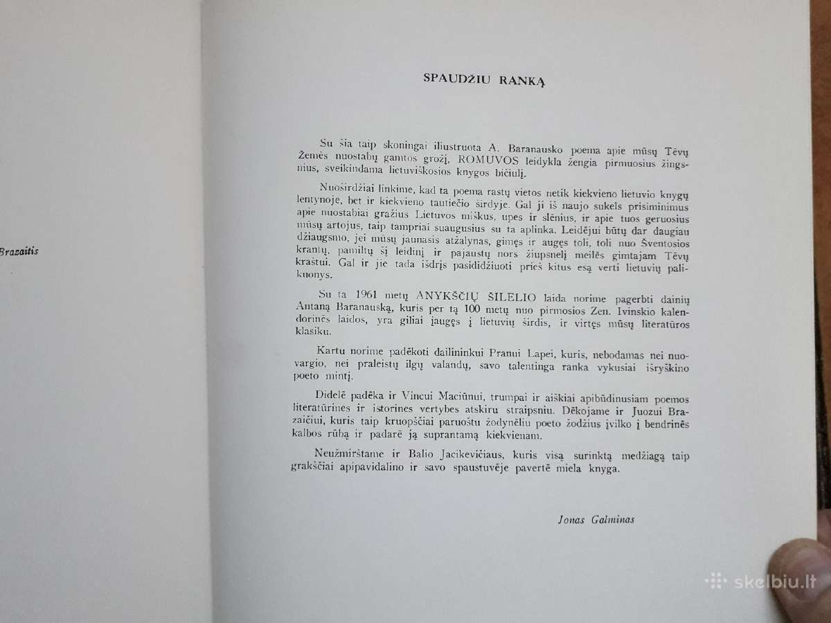 A. Baranauskas "Anykščių šilelis" New York 1961 m. - nuotraukos Nr. 8