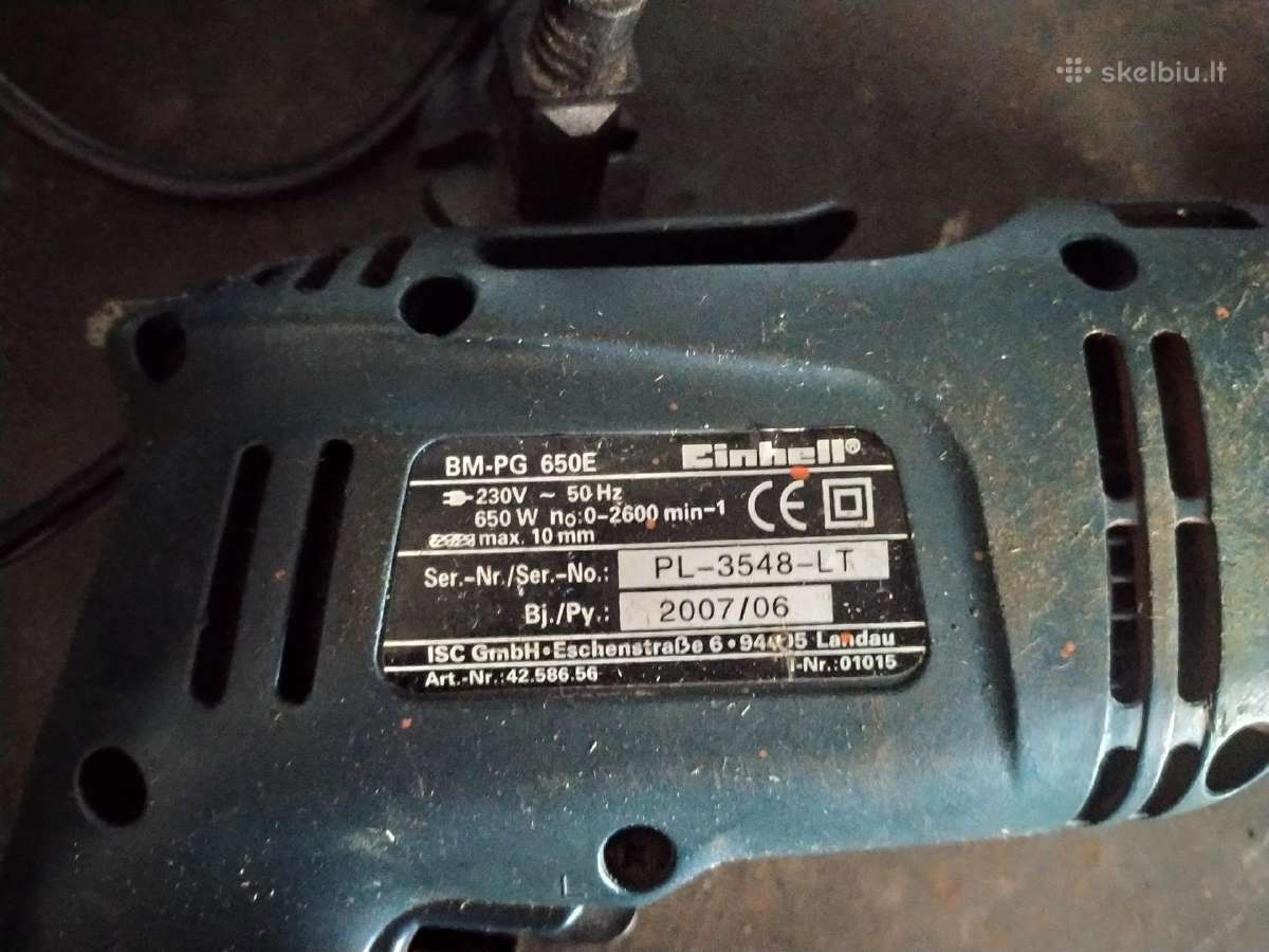 Elektrinis smūginis gręžtuvas Einhell bm-pg 650e - nuotraukos Nr. 2