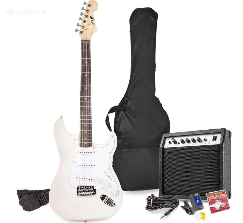 Max Gigkit elektrinės gitaros rinkinys balta