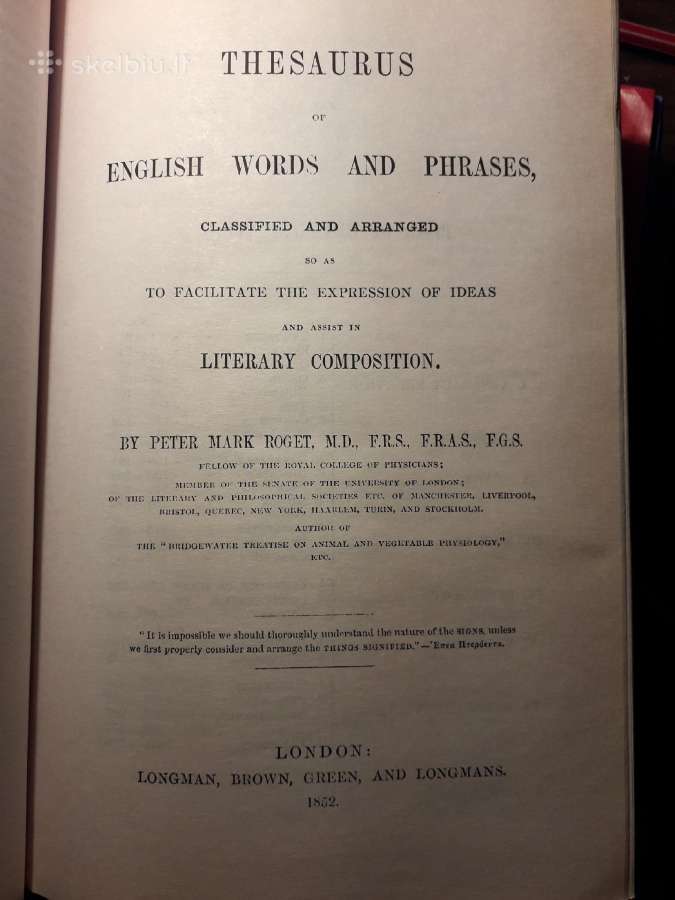 George Davidson " Roget's thesaurus" - nuotraukos Nr. 4