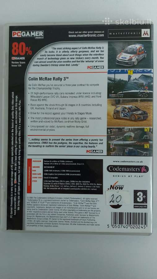 ,Colin Mcrae Rally 3'(orig.codemasters) Pc CD-rom - nuotraukos Nr. 2