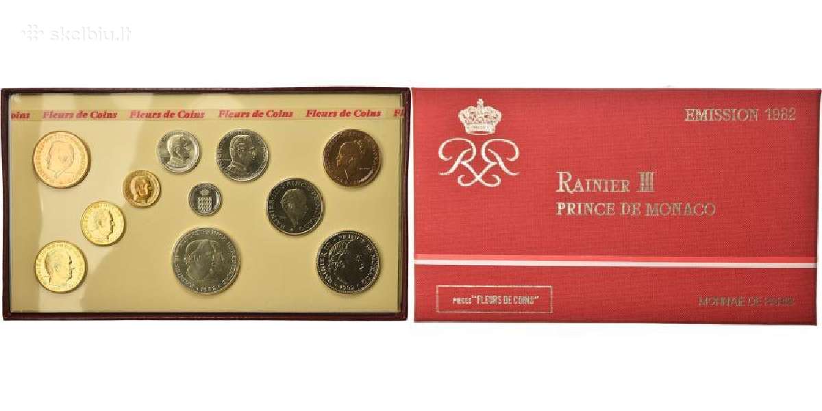 Monako franku ir centų rinkiniai 1975 ir 1982 - nuotraukos Nr. 5