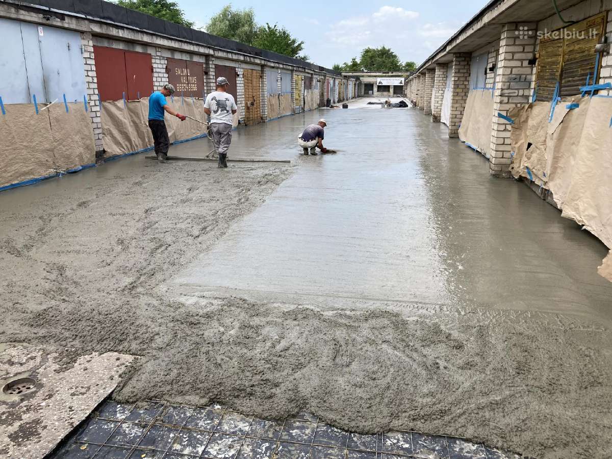 Monolitinės perdangos betonavimas, liejimas - nuotraukos Nr. 13
