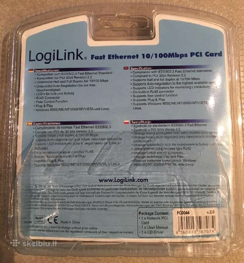 Logilink Fast Ethernet 10/100 Pci tinklo plokštė - nuotraukos Nr. 2