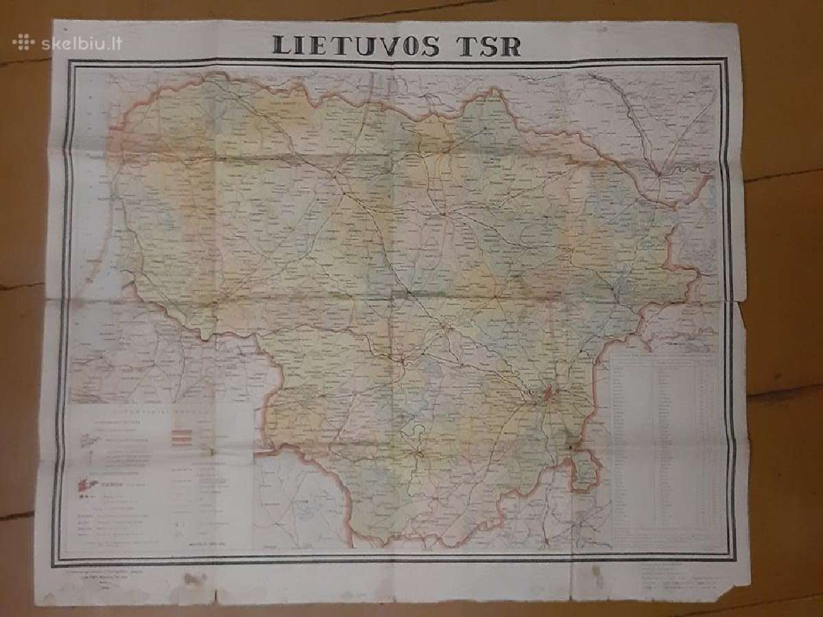 1968 žemėlapis Lietuvos Tsr