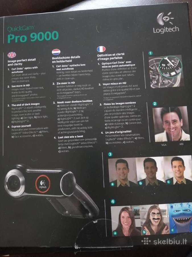 Internetinė kamera Logitech Pro 9000 + ausinės - nuotraukos Nr. 2