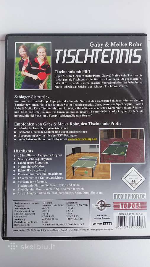 ,Tischtennis ' Pc CD-rom Žaidimas - nuotraukos Nr. 2