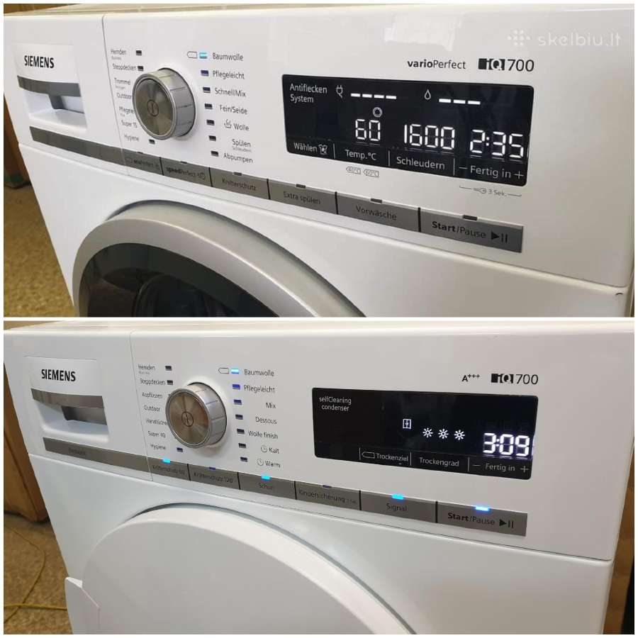 Siemens iq700 komplektas (2019m.) A+++ 8kg