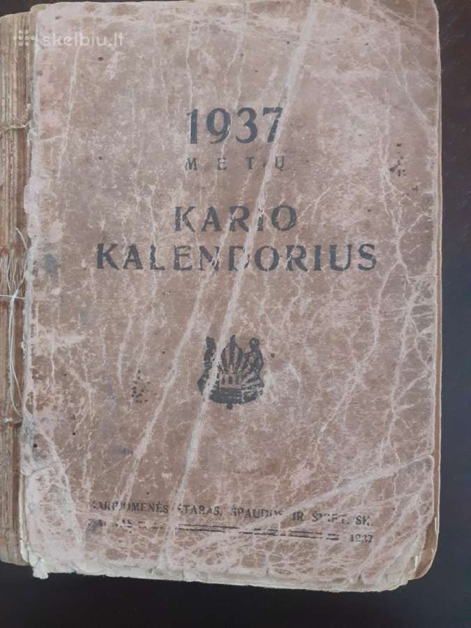 Kario kalendorius 1937 m.