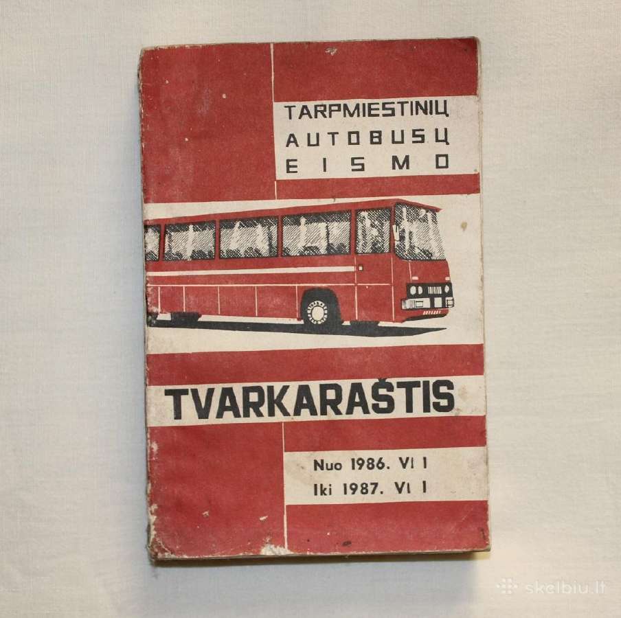 Tarpmiestinių autobusų eismo tvarkaraštis 1986- 87