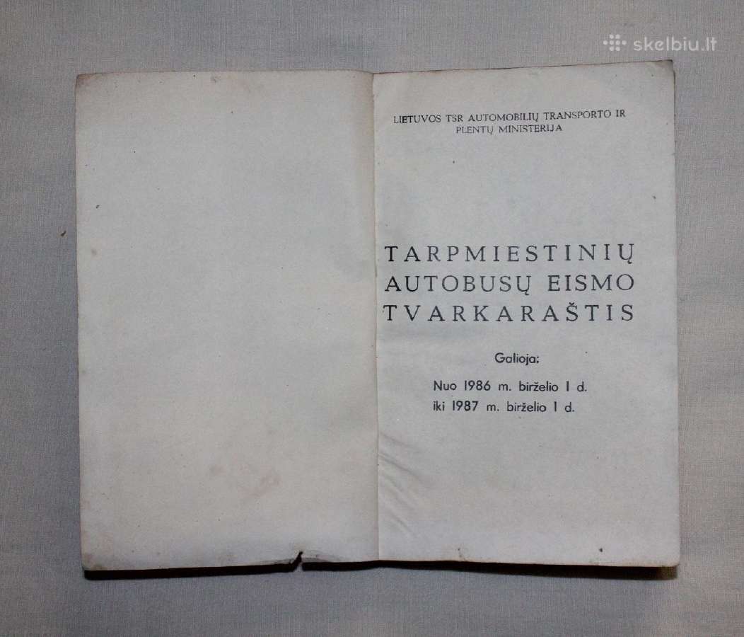 Tarpmiestinių autobusų eismo tvarkaraštis 1986- 87 - nuotraukos Nr. 2