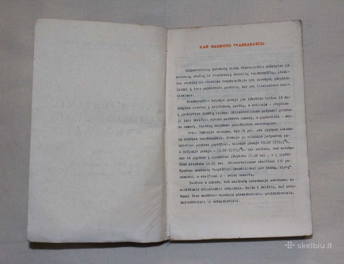 Tarpmiestinių autobusų eismo tvarkaraštis 1986- 87 - nuotraukos Nr. 3