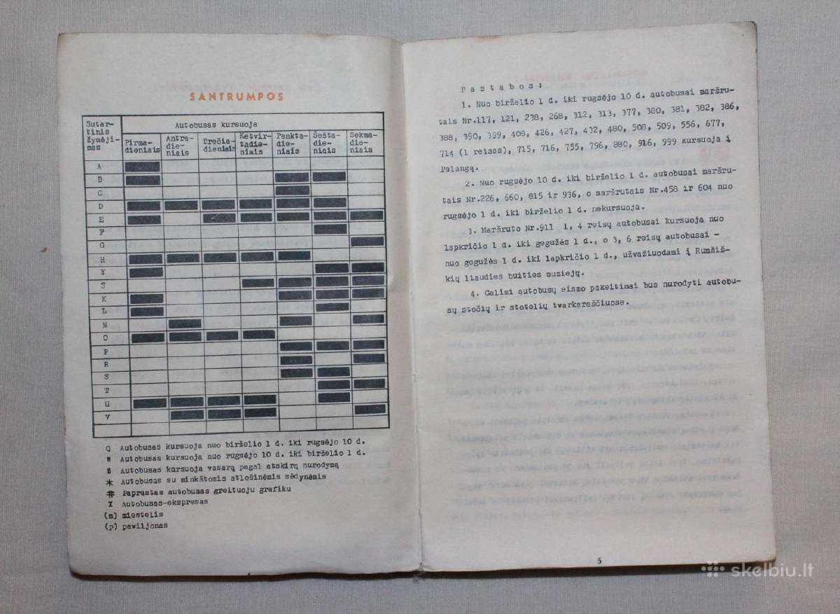 Tarpmiestinių autobusų eismo tvarkaraštis 1986- 87 - nuotraukos Nr. 4