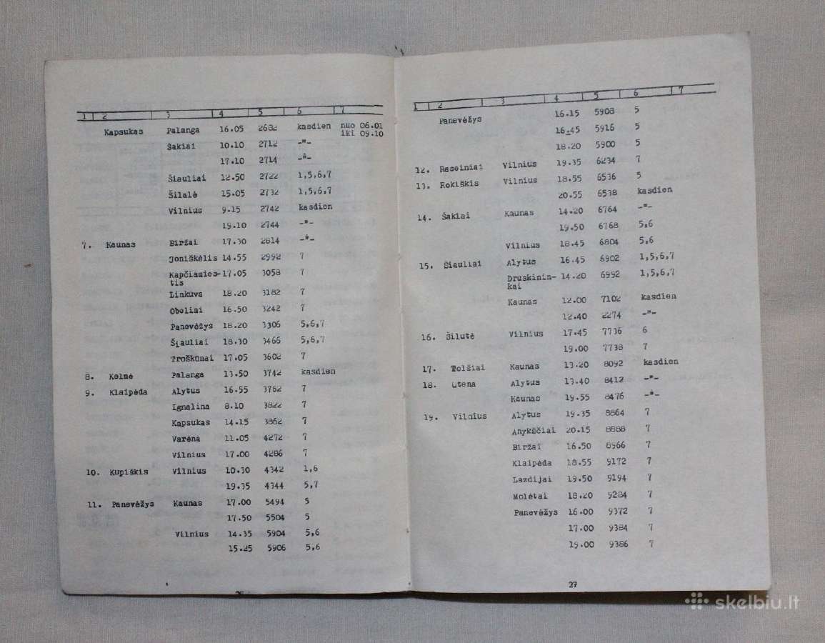 Tarpmiestinių autobusų eismo tvarkaraštis 1986- 87 - nuotraukos Nr. 6
