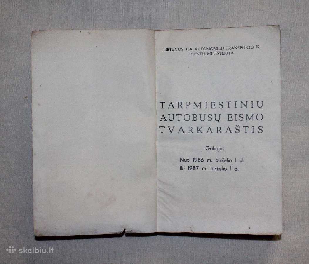 Tarpmiestinių autobusų eismo tvarkaraštis 1986- 87 - nuotraukos Nr. 2