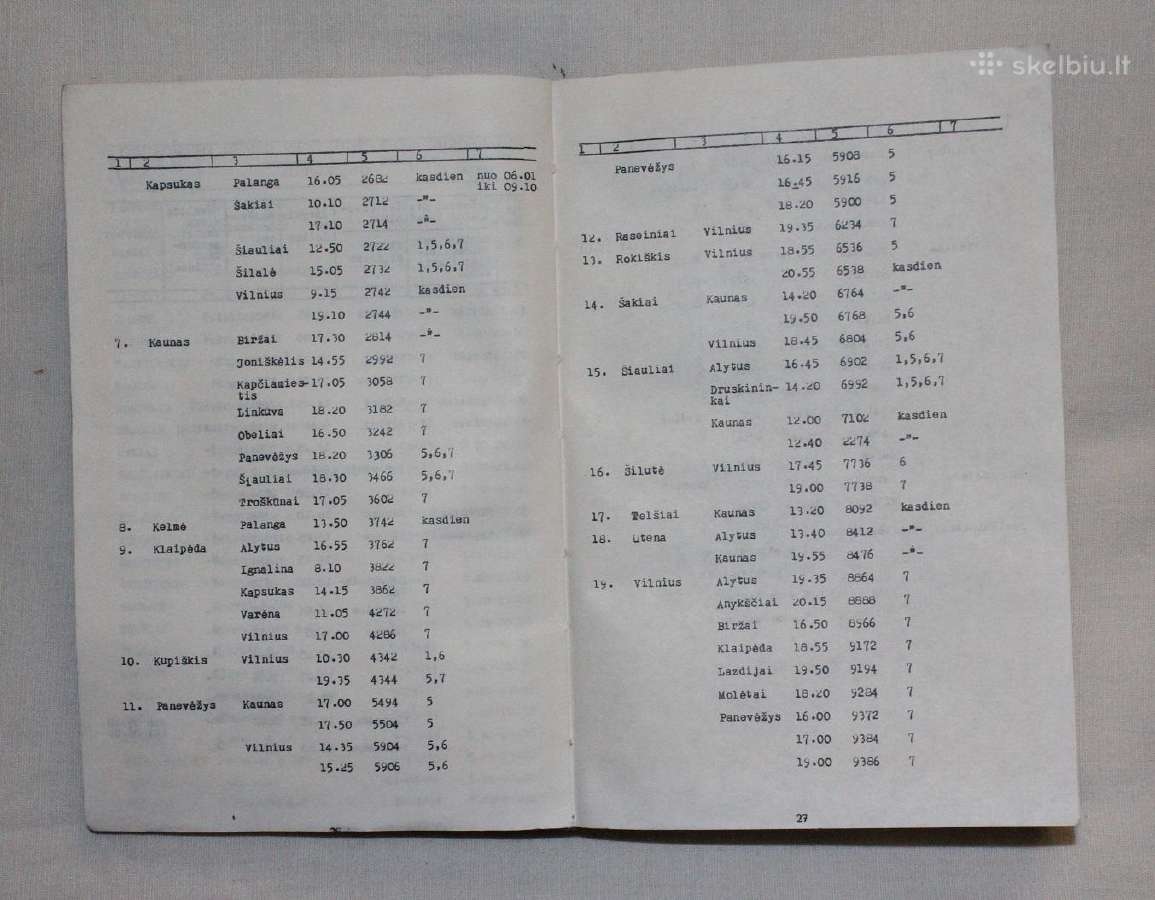 Tarpmiestinių autobusų eismo tvarkaraštis 1986- 87 - nuotraukos Nr. 6