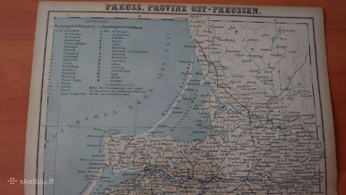 1884 m. Rytprūsių žemėlapis - nuotraukos Nr. 5