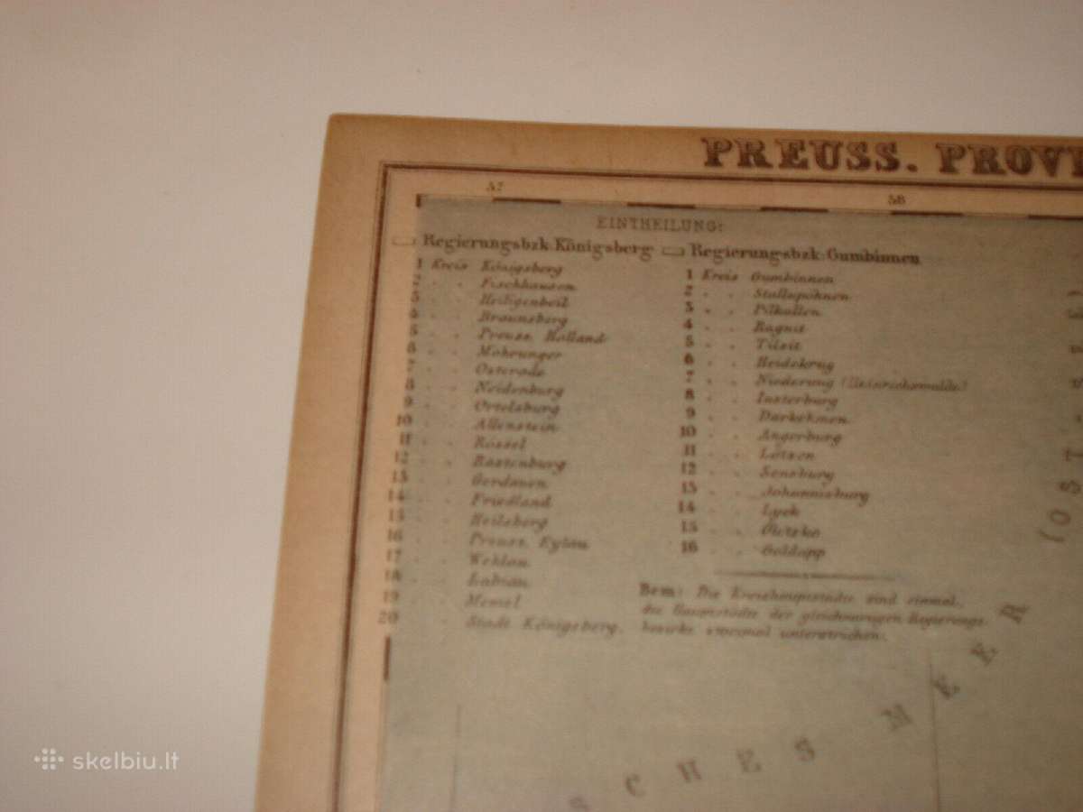 1884 m. Rytprūsių žemėlapis - nuotraukos Nr. 7