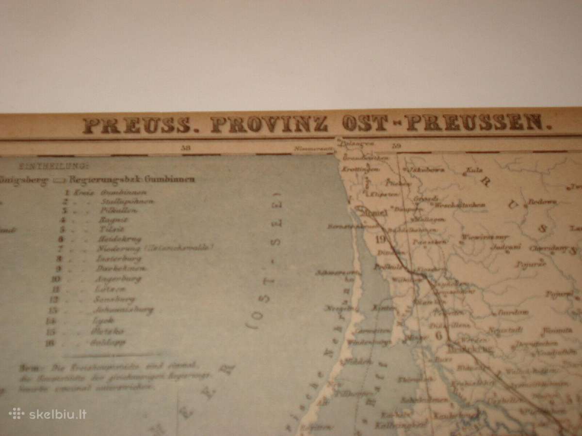 1884 m. Rytprūsių žemėlapis - nuotraukos Nr. 8