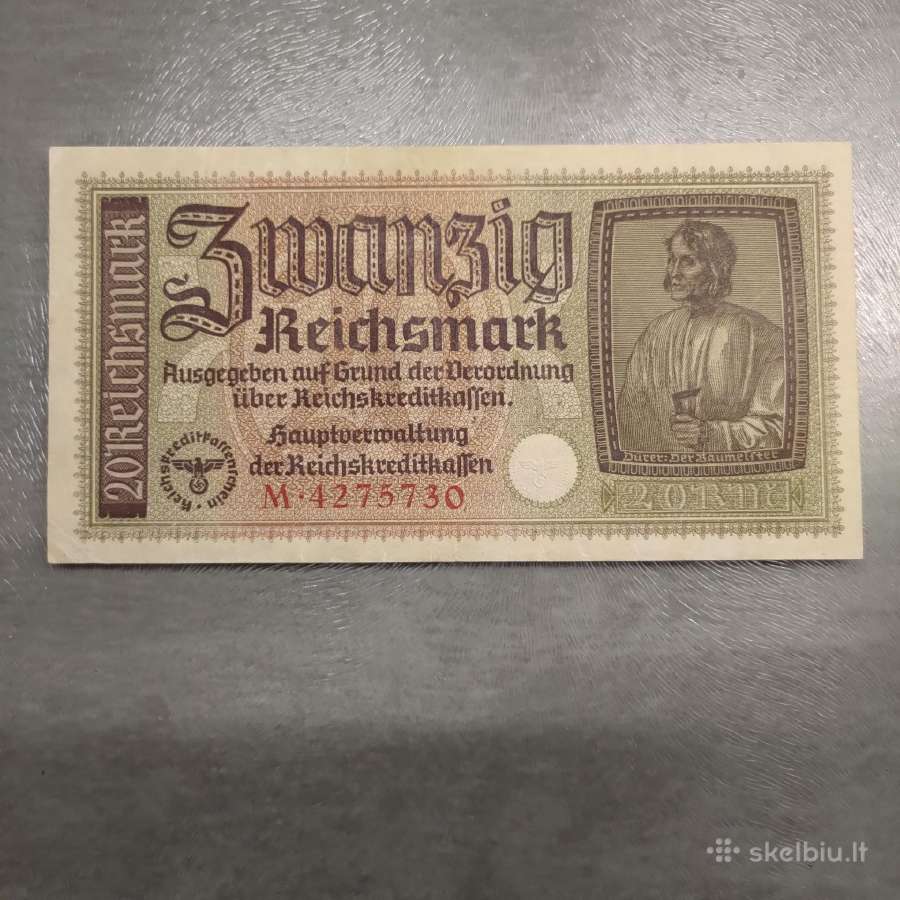 3 Reicho okupacinis banknotas.