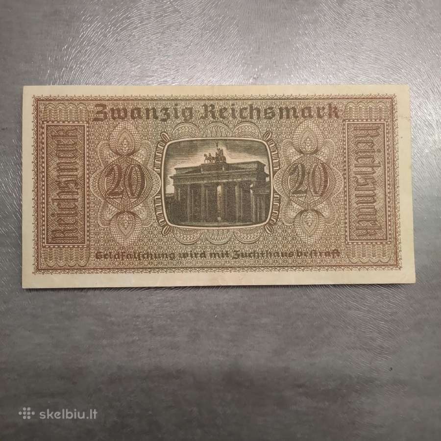3 Reicho okupacinis banknotas. - nuotraukos Nr. 2