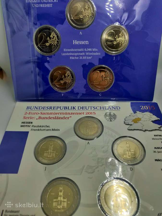 5x2 Eur (A, D, F, G, J) Vokietijos monetų rinkinys - nuotraukos Nr. 13