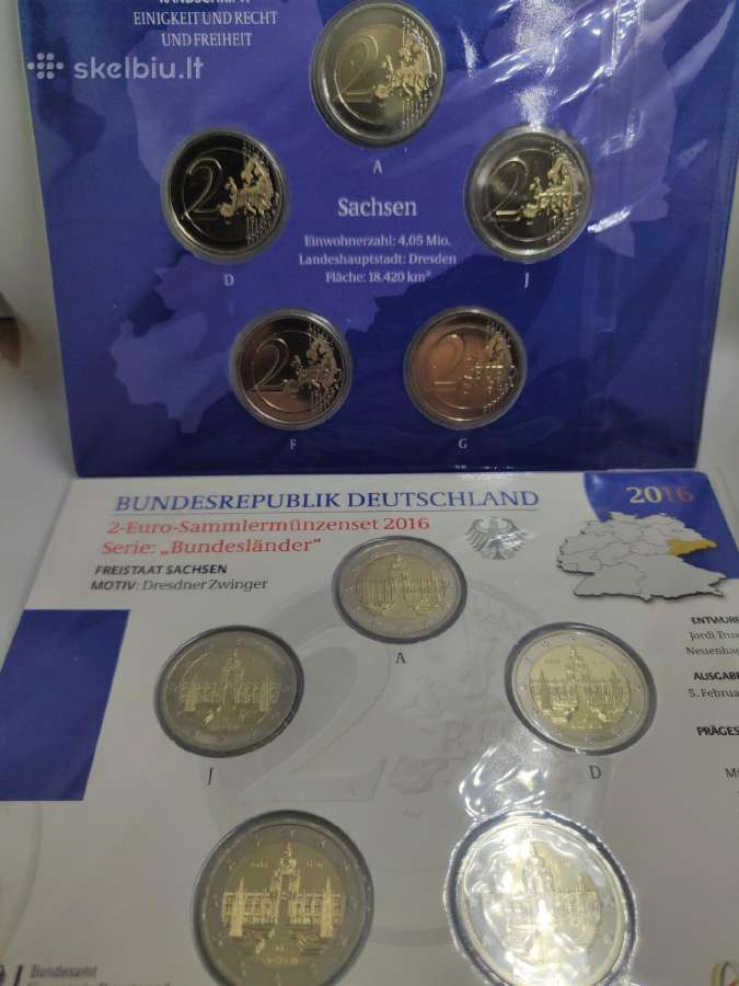 5x2 Eur (A, D, F, G, J) Vokietijos monetų rinkinys - nuotraukos Nr. 14