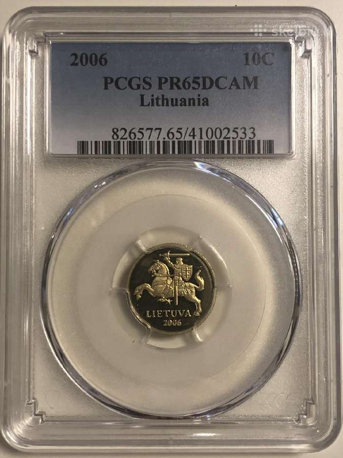 Pcgs Pr64dcam ir Pr65dcam 10 centų 2006 Proof