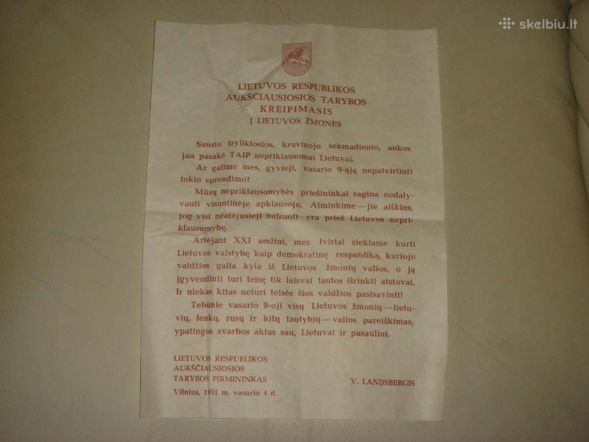 Kreipimasis 1991metu