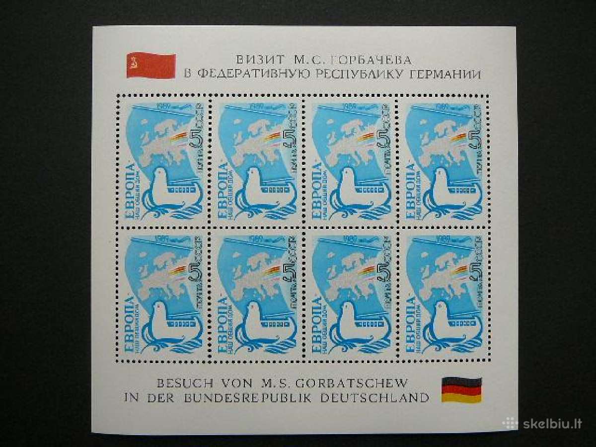 Europa Vizitas Ssr 1989 Mnh s5955kl
