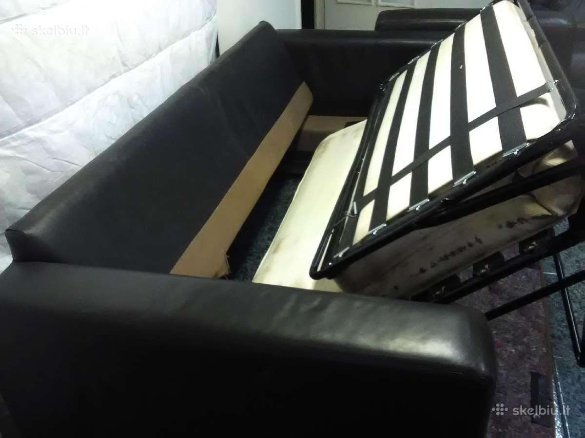Natūralios minkštos odos sofa-lova - nuotraukos Nr. 6
