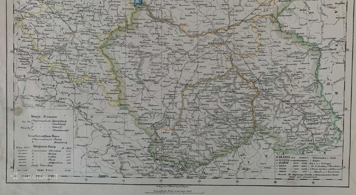 1854 m. Rytprūsių žemėlapis - nuotraukos Nr. 2