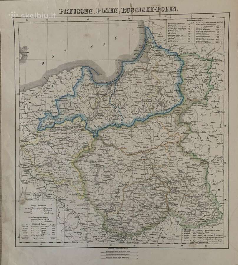 1854 m. Rytprūsių žemėlapis - nuotraukos Nr. 3