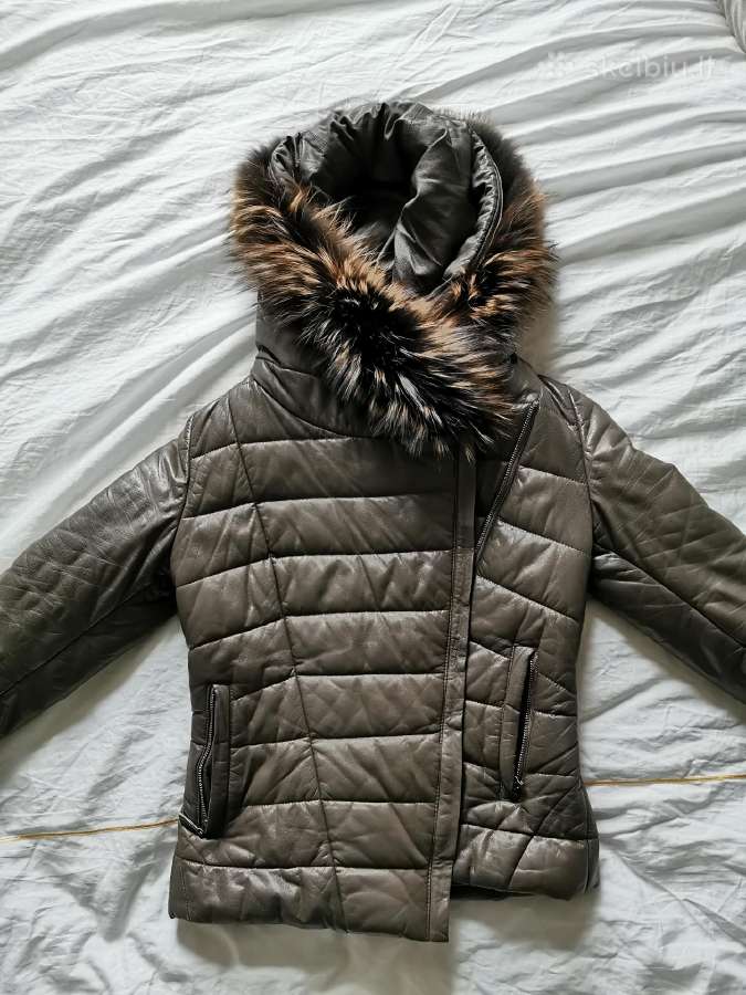 Fan leather odinė pukine striukė