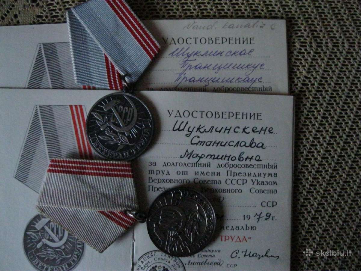 CcCCCP Medaliai Su Dokumentais Isduoti Lietuviams - nuotraukos Nr. 3