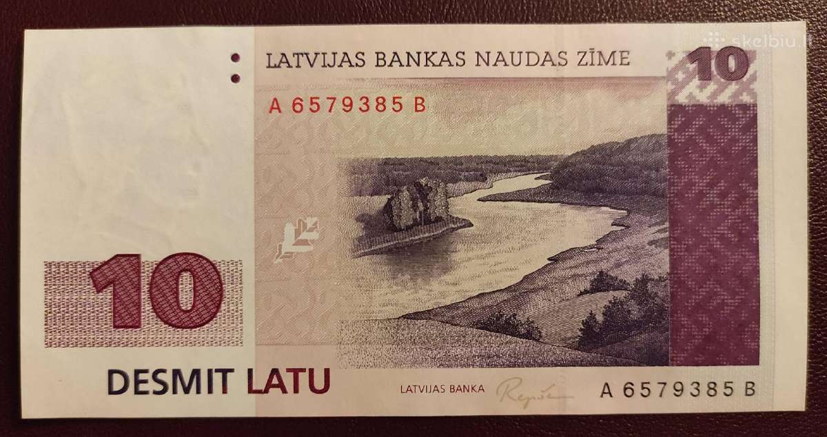 10 Latų 1992 m Unc Ab Serija Latvija