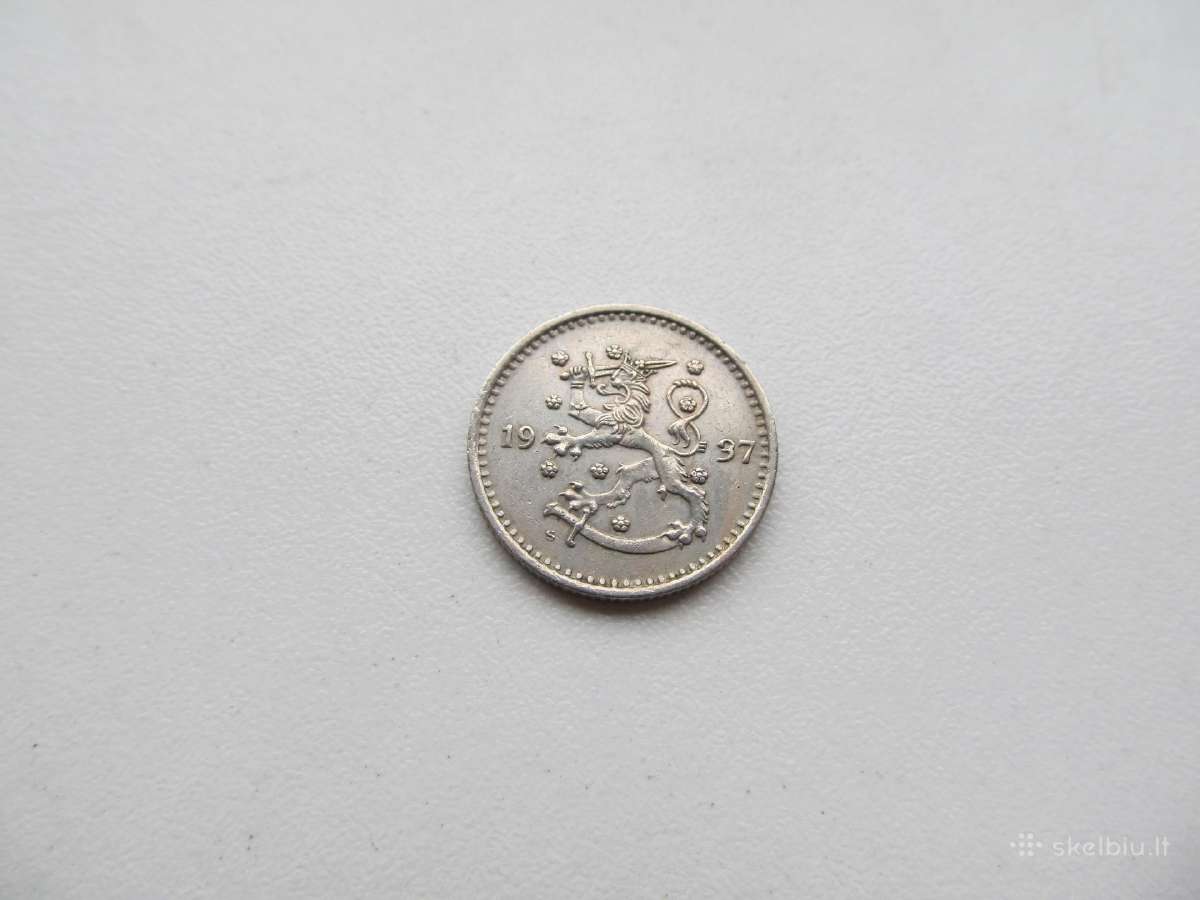 1 markka , Suomija ,1928, 1929, 1937 - nuotraukos Nr. 6