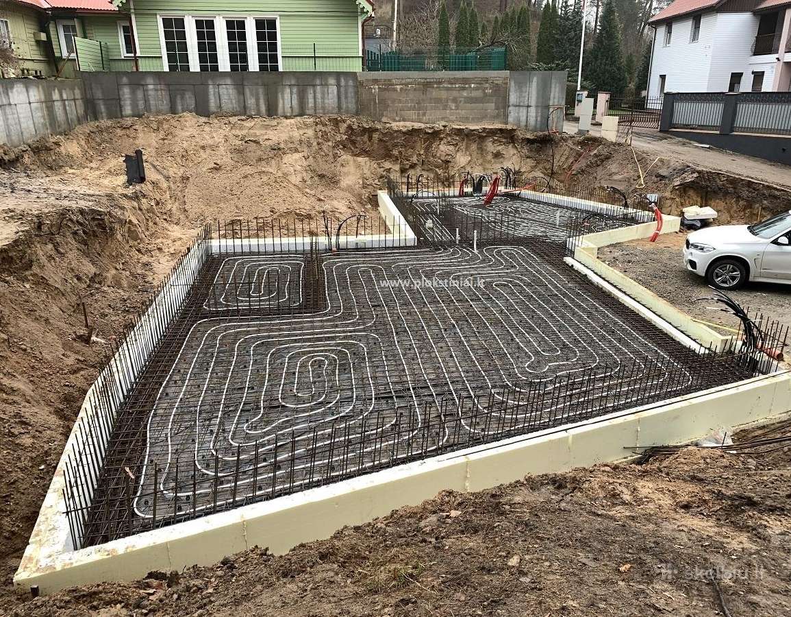 Plokštinių pamatų montavimas, betonavimas - nuotraukos Nr. 13