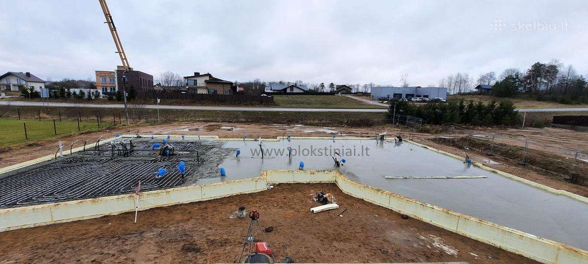 Plokštinių pamatų montavimas, betonavimas - nuotraukos Nr. 12