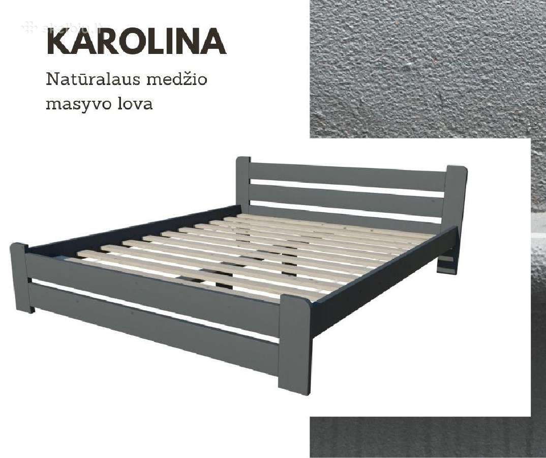 Natūralaus medžio masyvo lova Karolina 180x200 - nuotraukos Nr. 3