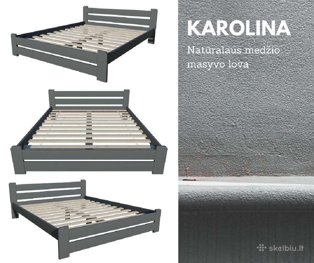Natūralaus medžio masyvo lova Karolina 180x200 - nuotraukos Nr. 4