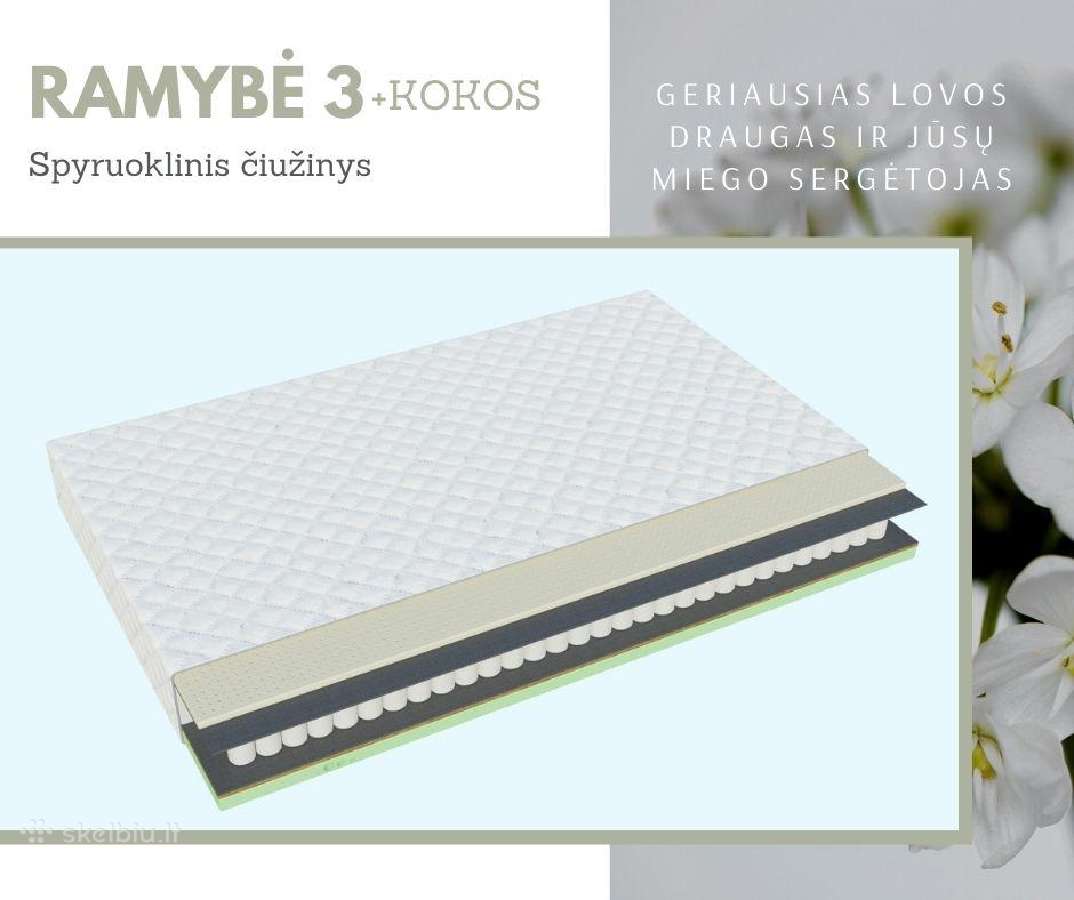 Spyruoklinis čiužinys Ramybė 3 +kokos 160x200