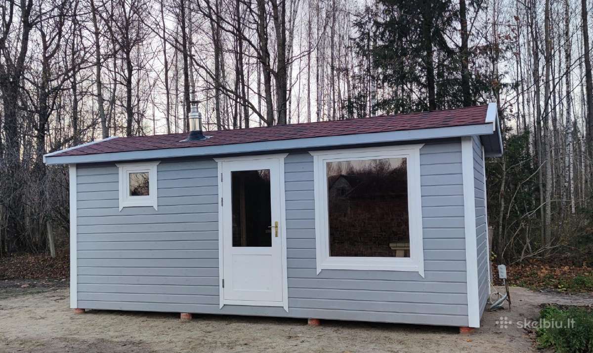 Pilnai įrengta apšiltinta karkasinė pirtis su dušu - nuotraukos Nr. 31
