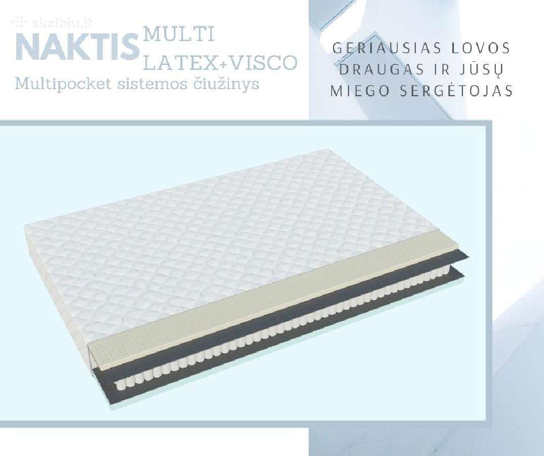 Multipocket čiužinys Naktis Latex+visco 160x200