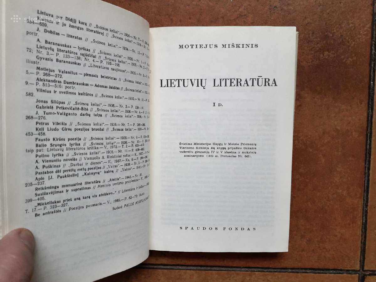 Motiejus Miškinis "Lietuvių Literatūra" 1939 metai - nuotraukos Nr. 4
