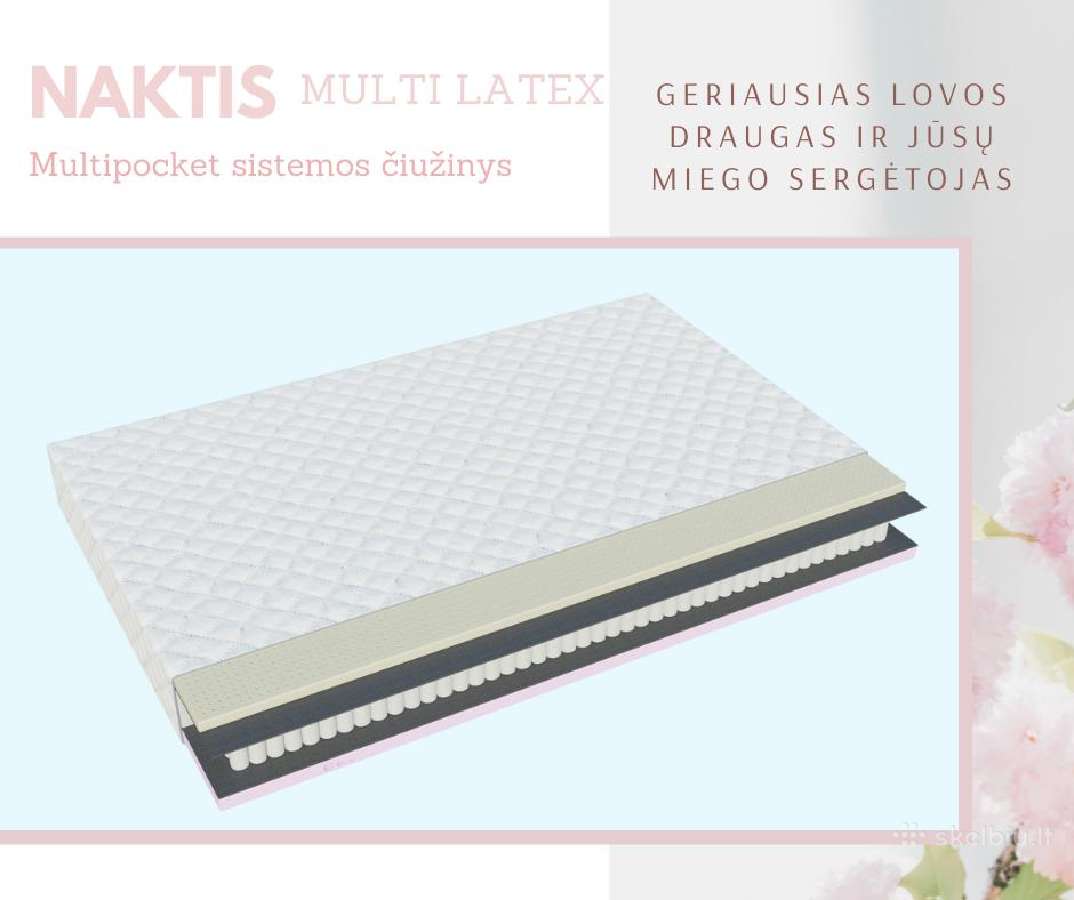 Multipocket čiužinys Naktis Multi Latex 160x200