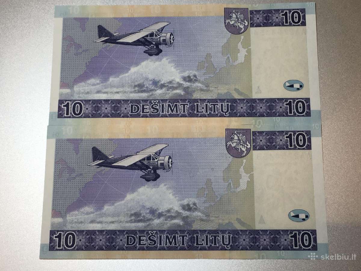 2001 m. 10 litu Unc Aa serija - nuotraukos Nr. 4