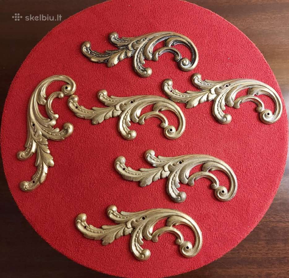 Žalvario detalės baldams 6 vnt.