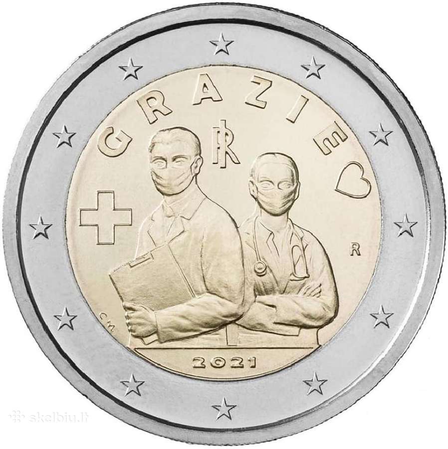 2 eurų Italijos Unc proginės monetos - nuotraukos Nr. 4