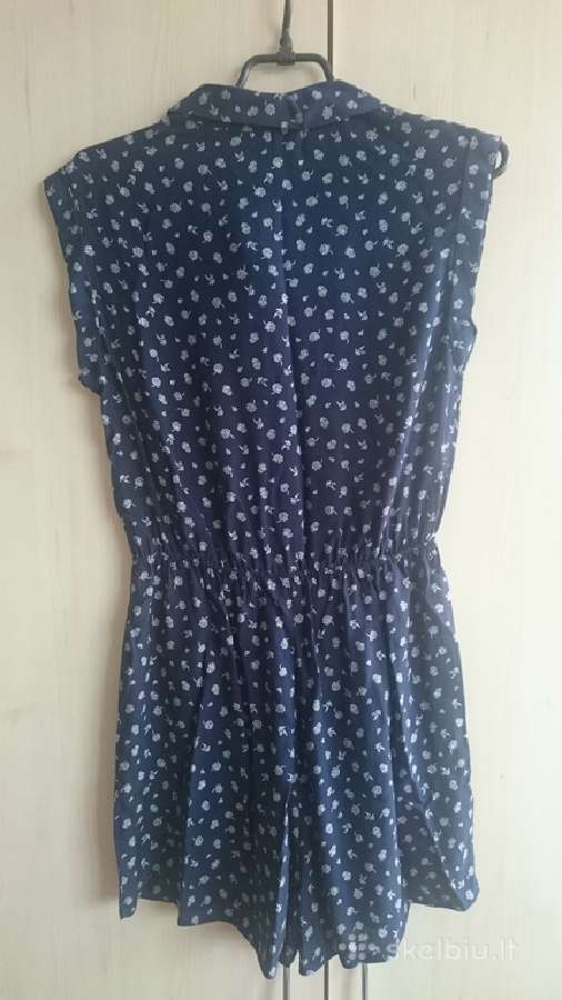 Naujas mėlynas su gėlytėmis kombinezonas (playsuit - nuotraukos Nr. 4